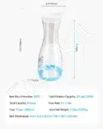 Stiklinis vandens filtravimo ąsotis, 800 ML - Image 7