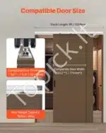 Stumdomų durų furnitūra, dvigubi bėgeliai, 1.52 m / 68 kg - Image 2