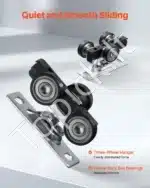 Stumdomų durų furnitūra, dvigubi bėgeliai, 1.52 m / 68 kg - Image 4