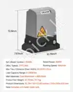 Stumdomų vartų automatikos komplektas, 400 W / 1000 kg - Image 7
