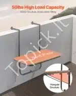 Sulankstomas balkono stalas 59,5 × 40 cm su tvirtinimo sistema - Image 3