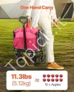 Sulankstomas sodo vežimėlis-karutis, 102 kg, rožinis - Image 4