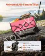 Sulankstomas sodo vežimėlis-karutis, 102 kg, rožinis - Image 5