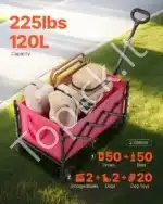 Sulankstomas sodo vežimėlis-karutis, 102 kg, rožinis - Image 2