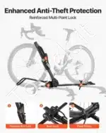 Sulankstomas stogo dviračio laikiklis – 508–737 mm ratams, juodas - Image 4