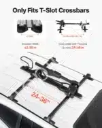 Sulankstomas stogo dviračio laikiklis – 508–737 mm ratams, juodas - Image 2