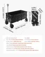 Sulankstomas universalus vežimėlis-karutis su rankena, 204 kg 122x60x61cm - Image 7