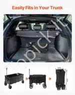 Sulankstomas universalus vežimėlis-karutis su rankena, 204 kg 122x60x61cm - Image 4