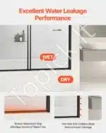 Sulankstomos dušo durys, berėmės, juodos, 142.2-152.4x152.4 cm - Image 5