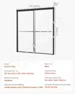 Sulankstomos dušo durys, berėmės, juodos, 142.2-152.4x152.4 cm - Image 7