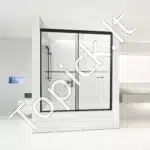 Sulankstomos dušo durys, berėmės, juodos, 142.2-152.4x152.4 cm - Image 8