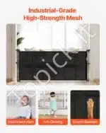 Šunų saugos vartai – ištraukiamas apsauginis tinklas, pilkas, 87 cm aukščio - Image 5