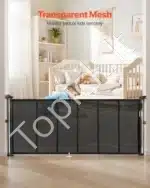 Šunų saugos vartai – ištraukiamas apsauginis tinklas, pilkas, 87 cm aukščio - Image 6