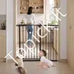 Šunų saugos vartai – juodi, sulankstomi, 65–121,9 cm pločio, 914 mm aukščio - Image 2