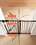 Šunų saugos vartai – juodi, sulankstomi, 65–121,9 cm pločio, 914 mm aukščio - Image 5