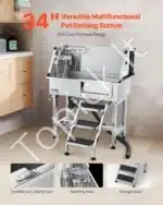 Šunų vonia su šampūno laikikliu ir PE vandens filtru – 870 mm x 488 mm x 1025 mm - Image 2