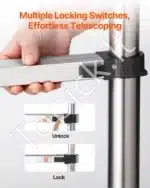 Teleskopinės nerūdijančio plieno kopėčios – 254 cm - Image 6