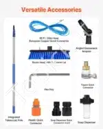 Teleskopinis plovimo šepetys 7,3 m su vandens tiekimu - Image 6