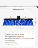 Teleskopinis plovimo šepetys 7,3 m su vandens tiekimu - Image 7