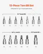 Torx antgalių rinkinys, 13 vnt. / T8-T60 - Image 3