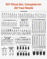 Torx ir šešiakampių antgalių rinkinys, 107 vnt. - Image 3