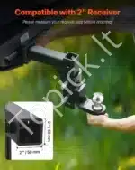 Trijų rutulių kablio galvutė su kabliu – 50 mm imtuvas, 47,6/50/58,7 mm rutuliai, juoda - Image 3