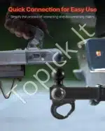 Trijų rutulių tralo kablio galvutė su kabliu 50 mm imtuvas – 47,6/50/58,7 mm rutuliai, juoda - Image 4