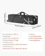 Tvirtas krepšys su ratukais studijos įrangai, 118x37x30 cm - Image 7