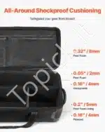 Tvirtas krepšys su ratukais studijos įrangai, 118x37x30 cm - Image 5