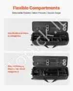 Tvirtas krepšys su ratukais studijos įrangai, 118x37x30 cm - Image 6