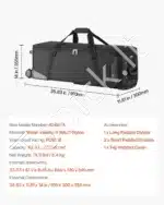 Tvirtas krepšys su ratukais studijos įrangai, 910x300x355 mm - Image 7