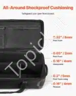 Tvirtas krepšys su ratukais studijos įrangai, 910x300x355 mm - Image 5