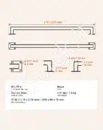 Universalus metalinis sieninis turėklas (121,5 cm) - Image 7