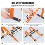 Universalus stogo kopėčių kabės stabilizatorius, plieninis, 58×36×25 cm - Image 7