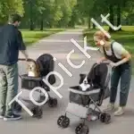 Universalus vežimėlis šunims ir katėms patogios kelionės iki 20 kg - Image 8