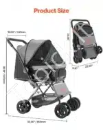 Universalus vežimėlis šunims ir katėms patogios kelionės iki 20 kg - Image 2