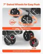 Universalus vežimėlis šunims ir katėms patogios kelionės iki 20 kg - Image 7