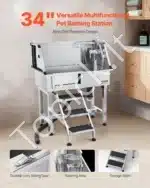 Vonia šunims iš nerūdijančio plieno su kairiosiomis durelėmis 87 x 48.8 x 102.5 cm - Image 2