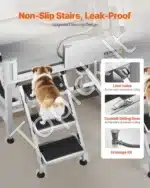 Vonia šunims iš nerūdijančio plieno su kairiosiomis durelėmis 87 x 48.8 x 102.5 cm - Image 3