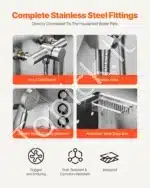 Vonia šunims iš nerūdijančio plieno su kairiosiomis durelėmis 87 x 48.8 x 102.5 cm - Image 5