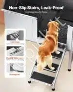 Vonia šunims iš nerūdijančio plieno su laiptais ir dešiniosiomis durelėmis (1270 x 700 x 1545 mm) - Image 3