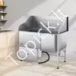 Vonia šunims iš nerūdijančio plieno su laiptais ir dešiniosiomis durelėmis (1550 x 790 x 1470 mm) - Image 6