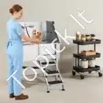 Vonia šunims iš nerūdijančio plieno su laiptais ir dešiniosiomis durelėmis (961 x 620 x 1220 mm) - Image 8