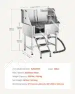 Vonia šunims iš nerūdijančio plieno su laiptais ir kairiosiomis durelėmis  (961 x 620 x 1220 mm) - Image 7