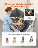 Vonia šunims iš nerūdijančio plieno su laiptais ir kairiosiomis durelėmis  (961 x 620 x 1220 mm) - Image 4