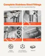 Vonia šunims iš nerūdijančio plieno su laiptais ir kairiosiomis durelėmis  (961 x 620 x 1220 mm) - Image 5