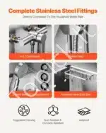 Vonia šunims iš nerūdijančio plieno su laiptais ir kairiosiomis durelėmis (1270 x 700 x 1545 mm) - Image 5