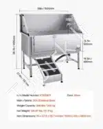 Vonia šunims su rampa ir kairiosiomis durelėmis (1500 x 700 x 1495 mm) - Image 7