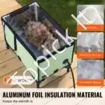 Šildomas katės namelis su stogeliu – 62,5 × 33 × 42 cm, žalia spalva - Image 2