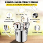 Įvairių stipriųjų gėrimų ir vandens distiliatorius - 12 L – Kompaktiškas nerūdijančio plieno ir vario rinkinys - Image 6